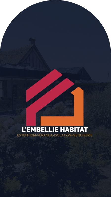 Logo de l'habitat l'embellele, représentant une maison stylisée avec des éléments naturels