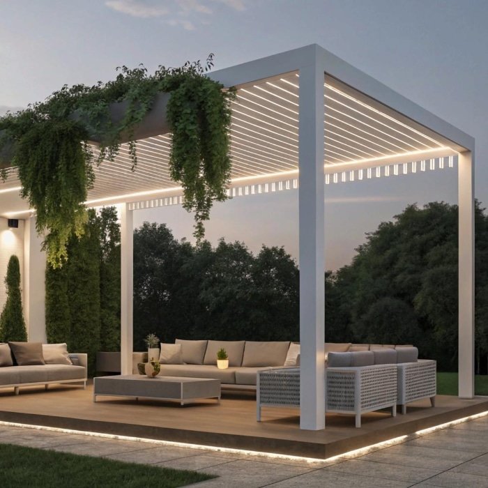 Pergola bioclimatique cosy et tendance